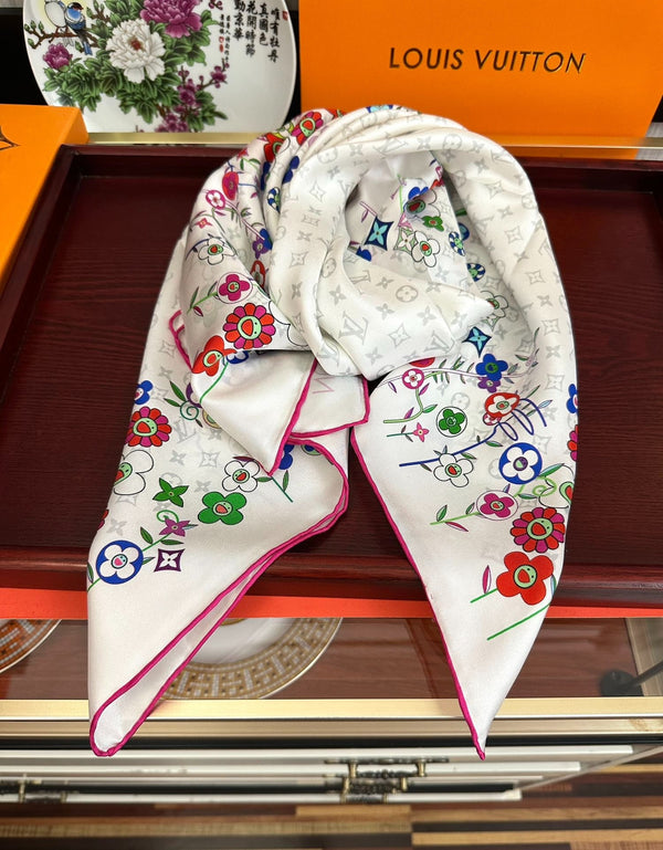 LV SCARF 90 CM IN SILK 01
