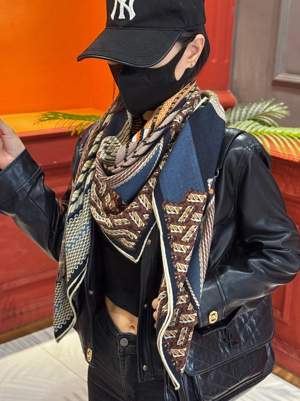 HERMES 25S SCARF 140 IN SILK TWILL 733917