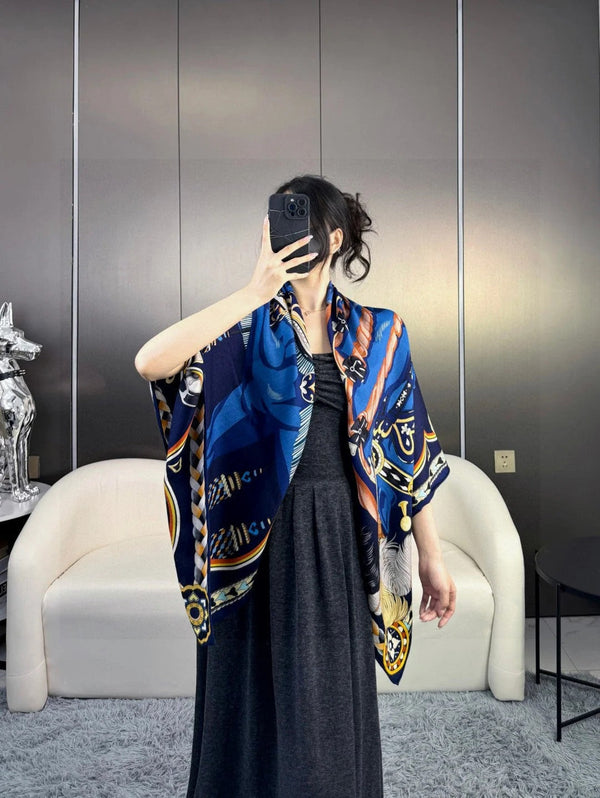 HERMES 25S SCARF 135 IN CASHMERE SILK 730650