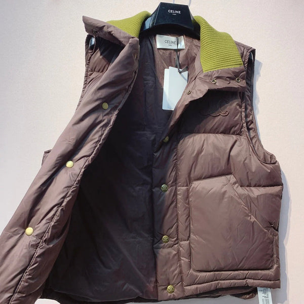 CELINE 25S UFFER VEST WITH KNIT COLLAR 0043