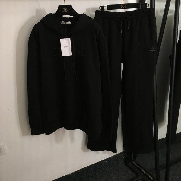 CELINE 25S HOODIE AND WIDE-LEG ELASTIC PANTS SET