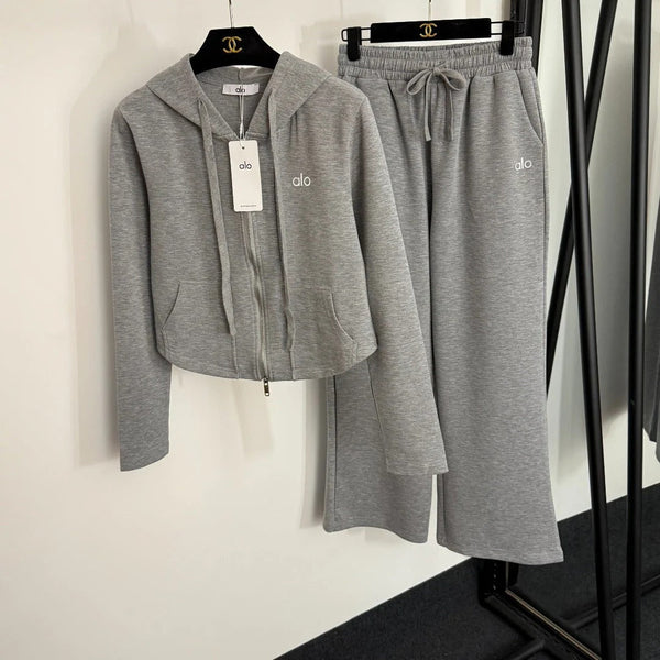 ALO JACKET & STRAIGHT-LEG SWEATPANTS SET