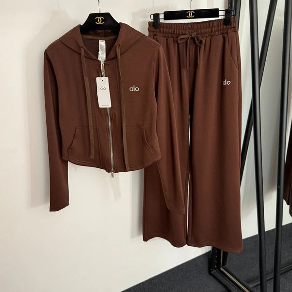 ALO JACKET & STRAIGHT-LEG SWEATPANTS SET