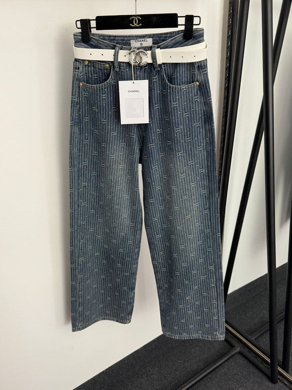 CHANEL 25S JEAN TAILLE HAUTE DOUBLÉ POLAIRE 563