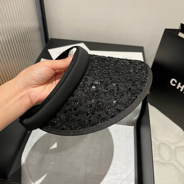 CC CAPPELLO DA SOLE MODELLO NERO CON PAILLETTES 673928