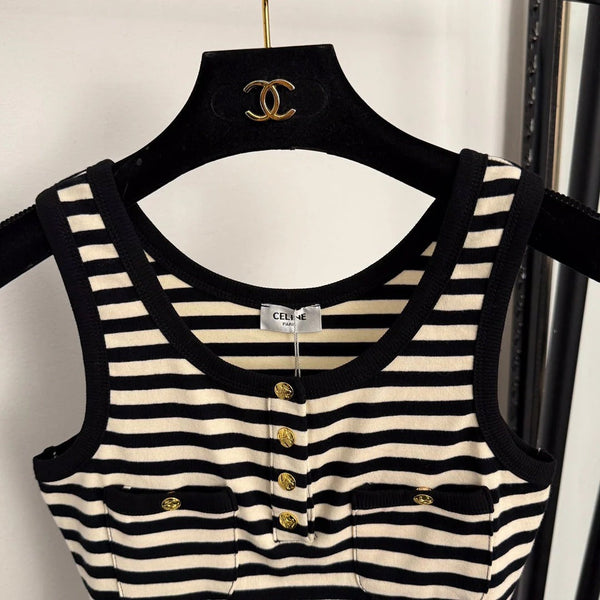 CELINE 25S STRIPED TANK TOP 0115