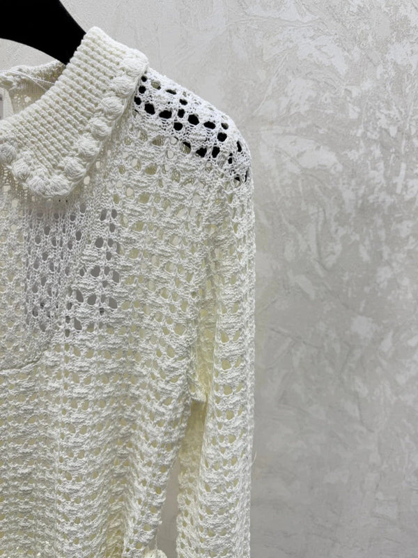 PULL AJOURÉ À NŒUD À LA TAILLE CHANEL 25S 528