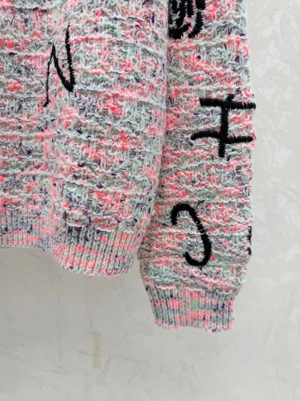 Pull en maille ras du cou avec logo brodé CC 26 Laine 809408