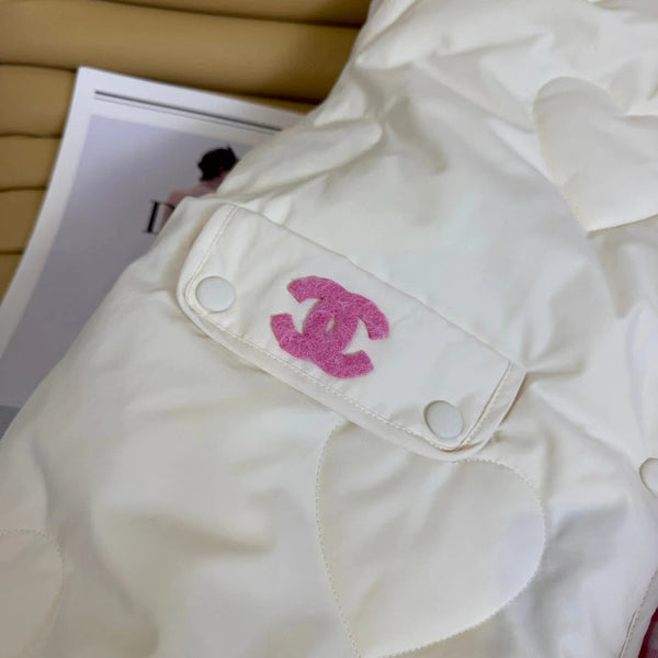 CC 26 Veste deux pièces rose et crème en duvet de polyester 390426