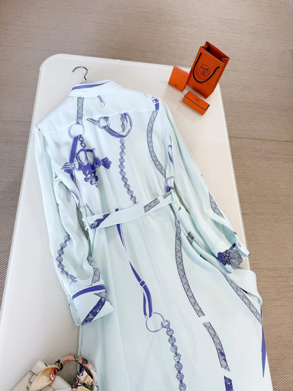 ROBE LONGUE EN SOIE HERMES 25S 259