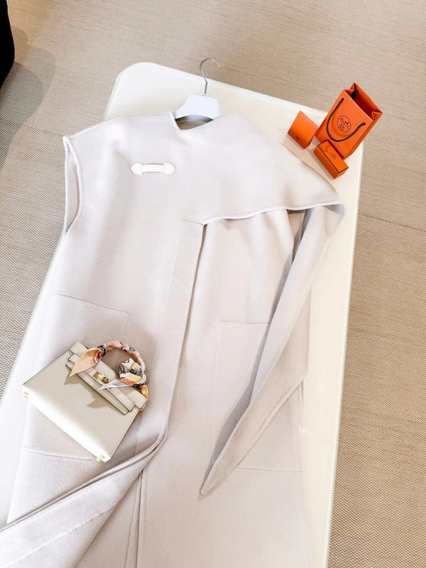 MANTEAU SANS MANCHES RÉVERSIBLE HERMÈS 25S 258