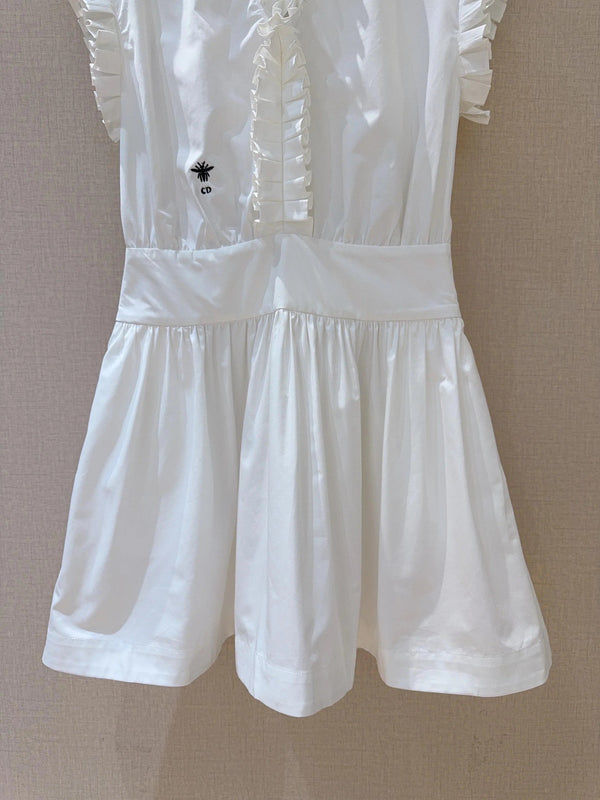 DIOR 25S SHORT PLEATED LACE SHIRT DRESS 553