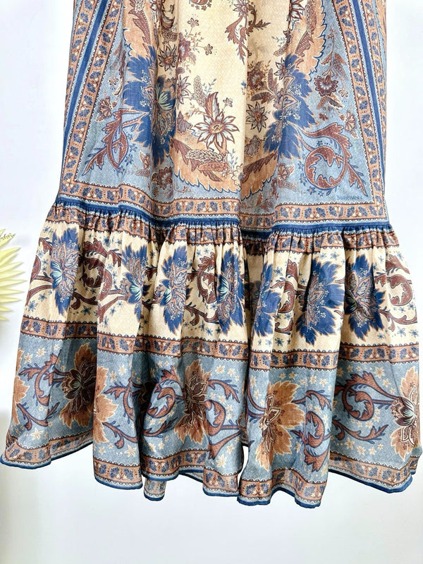 LONG SKIRT PRINTED 25S IN SPUN SILK 266326