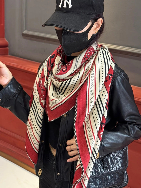 HERMES 25S SCARF 140 IN CASHMERE SILK 727317