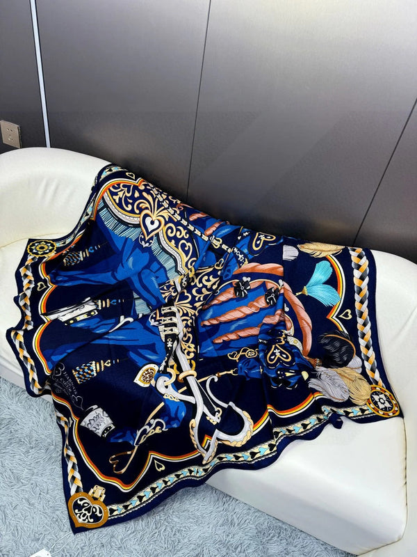 HERMES 25S SCARF 135 IN CASHMERE SILK 730650