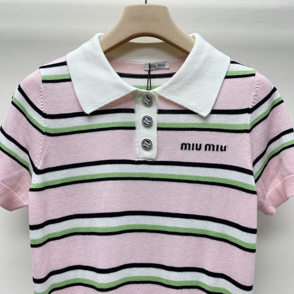 MIUMIU KNIT POLO SHIRT 268103
