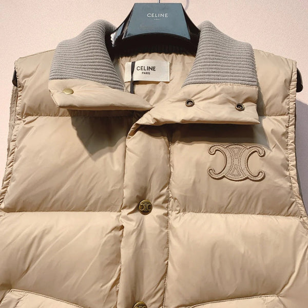 CELINE 25S UFFER VEST WITH KNIT COLLAR 0044