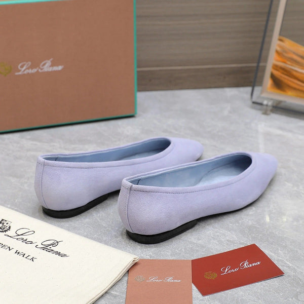 Classic Ballet Shoes In Pastel Purple Suedue