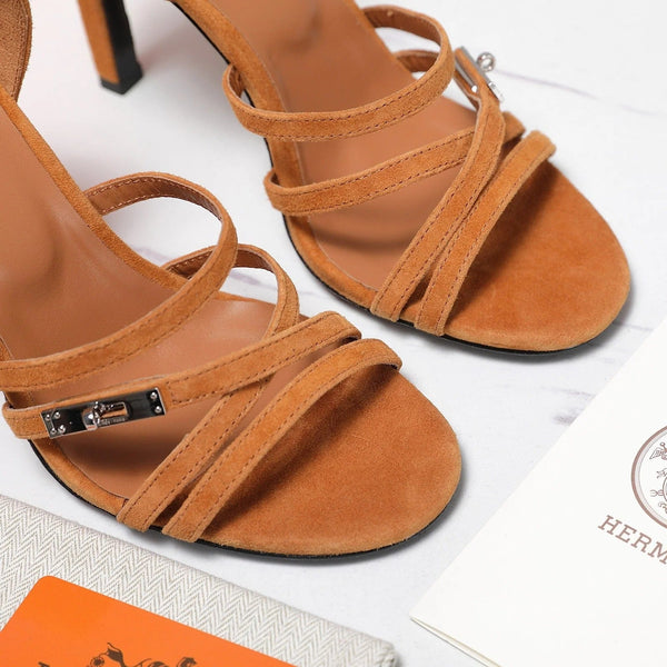 HM Sandales 26ss 85 Suède Camel Marron 601235