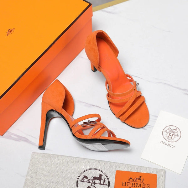 Sandales HM 26ss 85 Suède Orange 601236