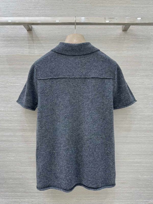 MIUMIU SHORT-SLEEVE TURTLENECK SWEATER STYLE 695