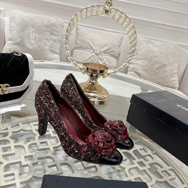 CC 26s Escarpins à talons hauts 85 Bordeaux Tissu en laine coloré 627013