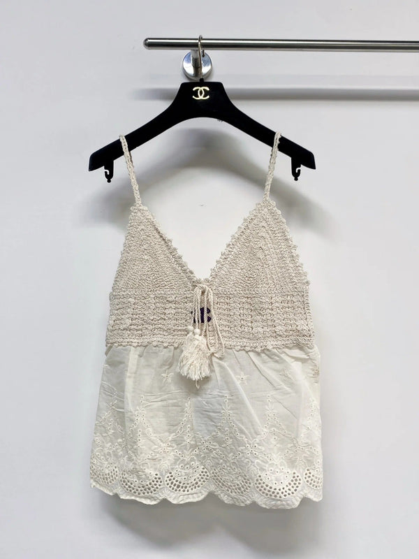 Chanel 2026 Camisole Coton Beige et Blanc