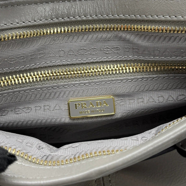 Prada 2026 Bonnie Bag 24cm Gray Leather