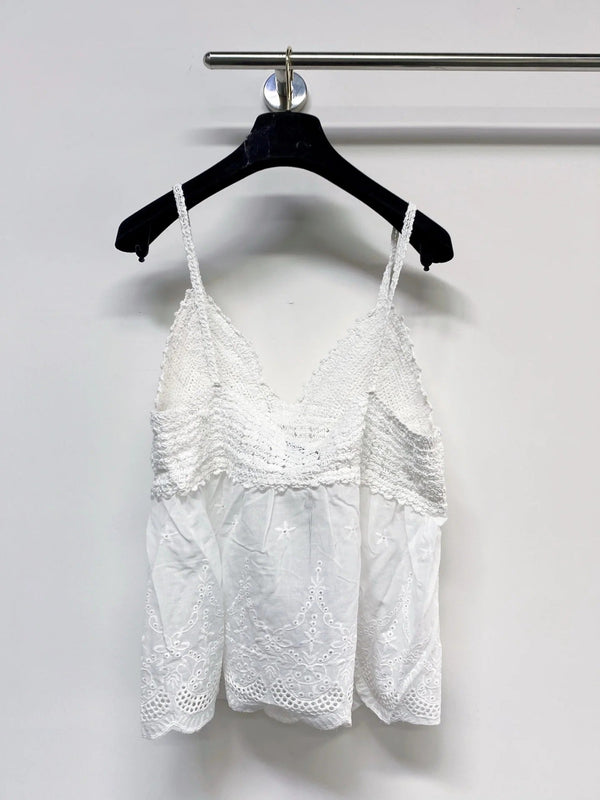Chanel 2026 Camisole Coton Beige et Blanc