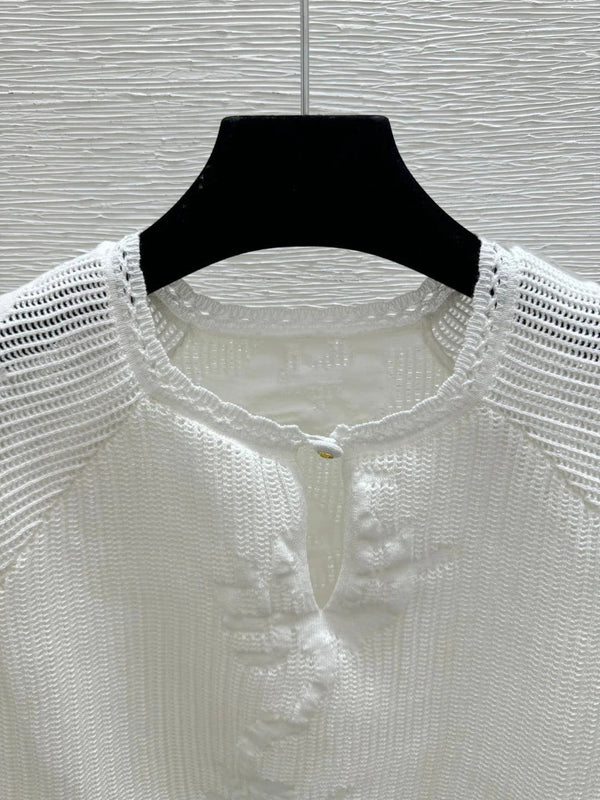 CC 2026 Round Neck Knitted Vest White Cotton 516805