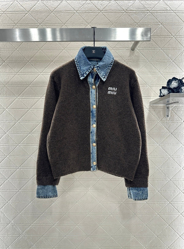 VESTE EN MAILLE MIUMIU FAÇON DENIM STYLE 736