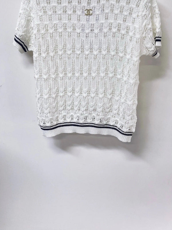 CC 2026 White And Black Short-Sleeved Shirt Wool 479934
