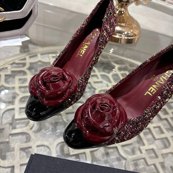 CC 26s Escarpins à talons hauts 85 Bordeaux Tissu en laine coloré 627013