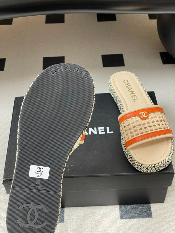 CC 26s Chaussons Plateforme Beige Clair Orange Peau de Vache 649456