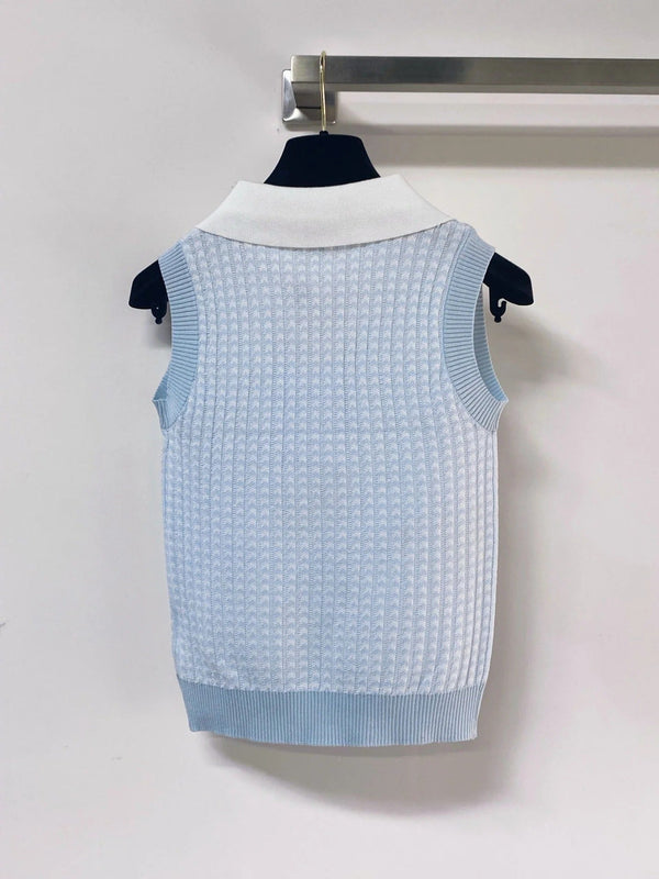 CC 2026 Sleeveless Polo Sweater Knit Vest Wool Laine 471900