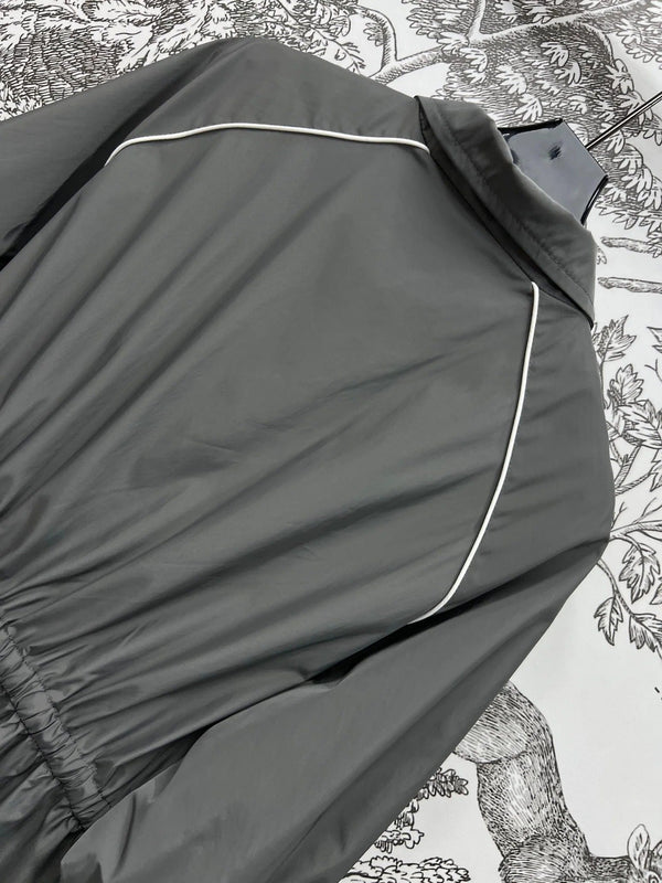 MIU 25S HOODED JACKET GREY IN NYLON 263119
