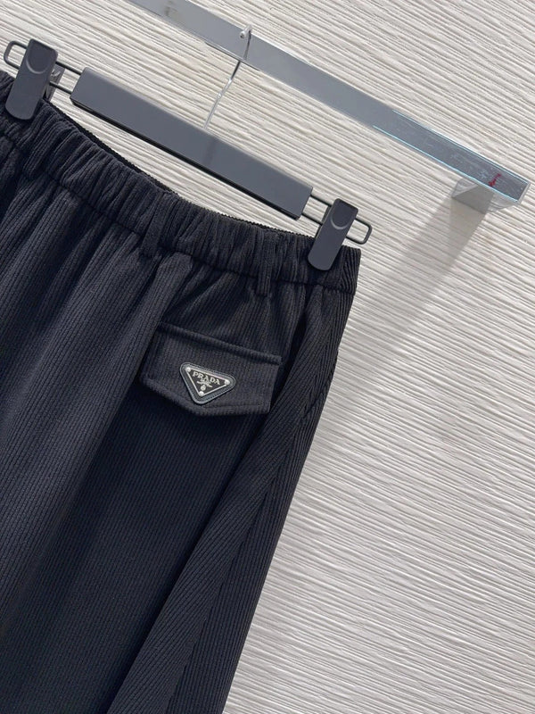 PRADA 25S A-LINE PLAID VELVET SKIRT 256