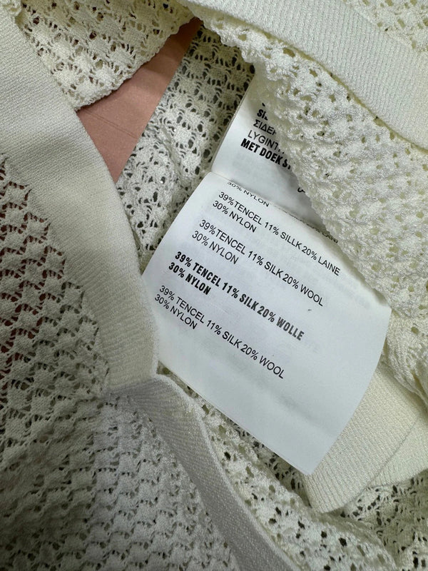 MIU 25S ROUND NECK KNIT TANK TOP WITH HOLES 264266