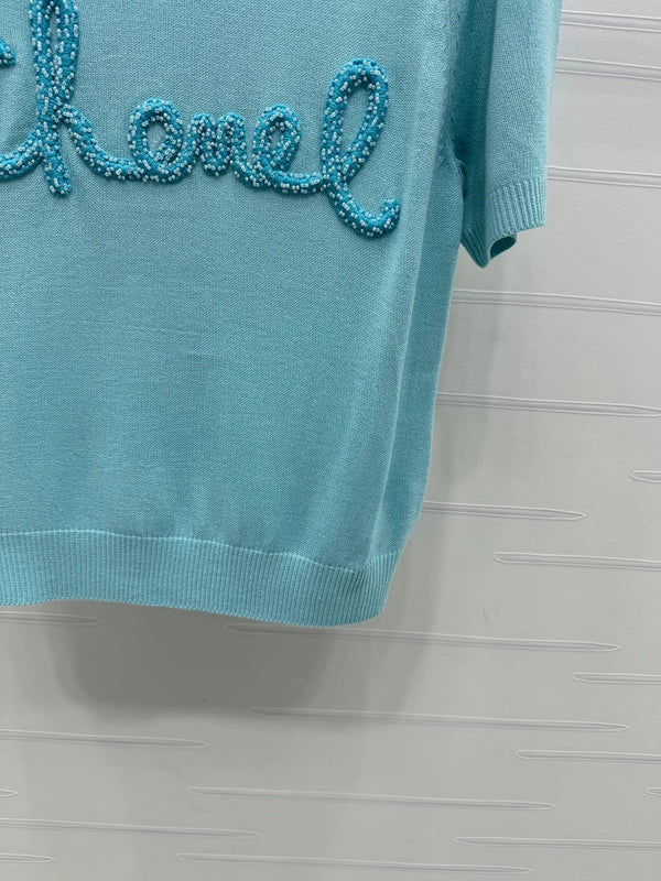 CHANEL SHORT-SLEEVE CREW NECK SWEATER 269417