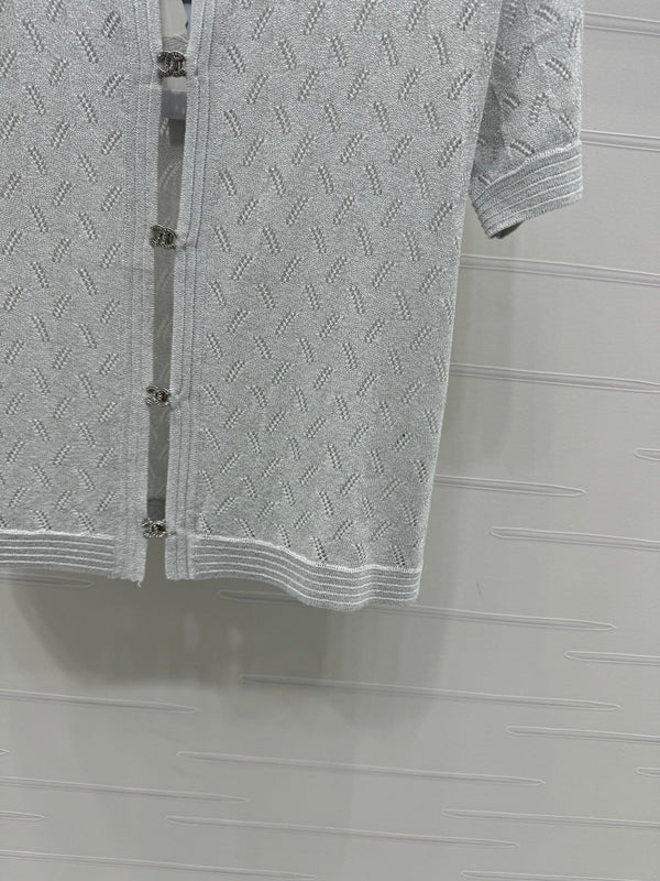 CHANEL SHORT-SLEEVE SEQUINNED KNIT CARDIGAN 269409
