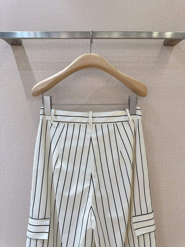 LV 25S VERTICAL STRIPED WIDE-LEG PANTS 0149