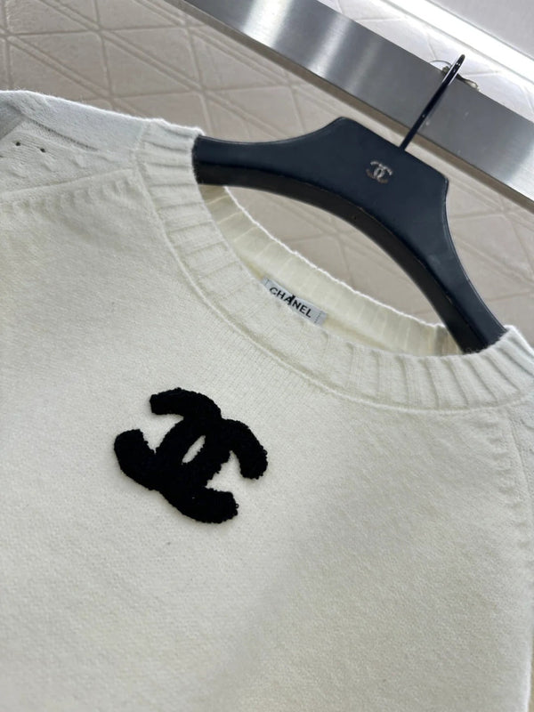 Pull ras-du-cou raglan en laine blanc CC 26 331351