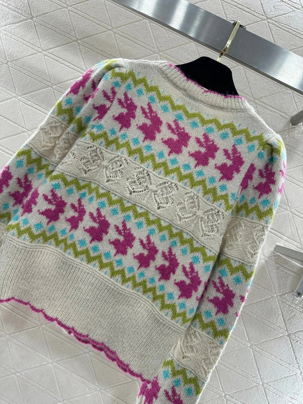 CC 26 Gilet en maille jacquard rayée Laine Cachemire Multicolore 331700
