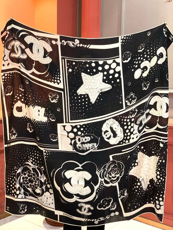 CHANEL 25S SCARF 140 CM IN CASHMERE SILK 941831