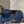 MM BUCKET IN NAVY BLUE VELVET WITH LOGO