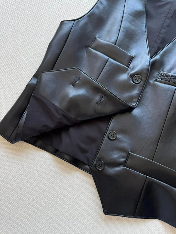 GILET EN CUIR MIUMIU STYLE 728