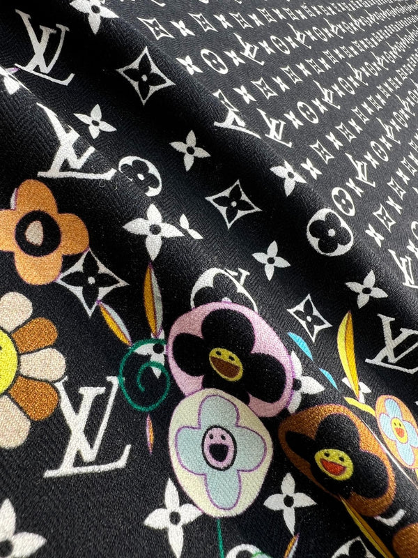 LV SCARF 135 CM IN WOOL MIX SILK 715459
