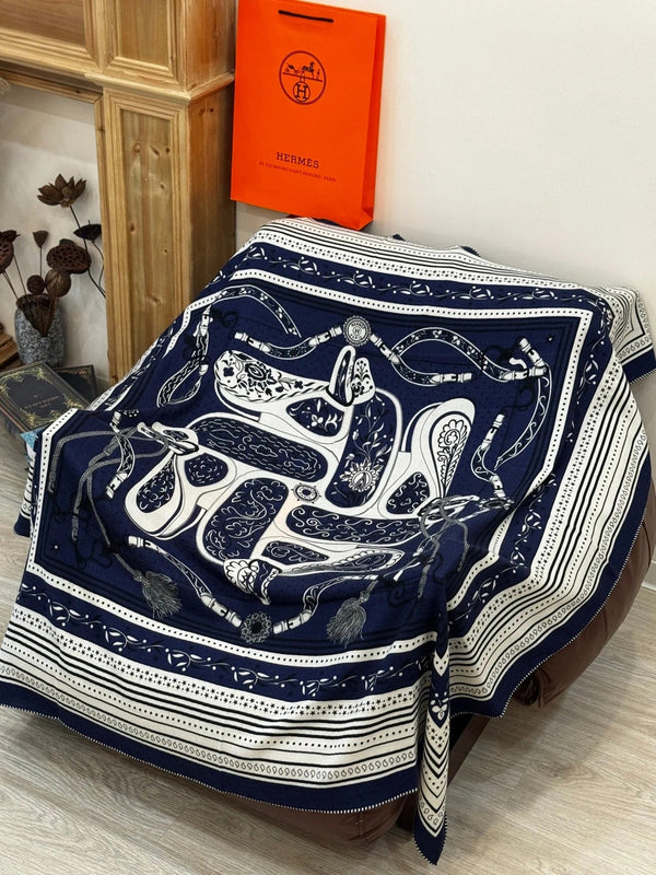 HERMES 25S SCARF 140 IN CASHMERE SILK 727315