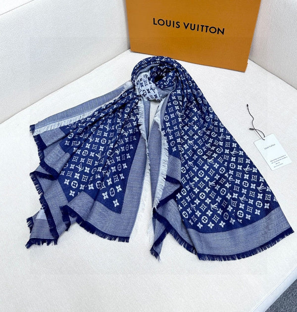 LV SCARF 120 CM IN WOOL MIX SILK 737298