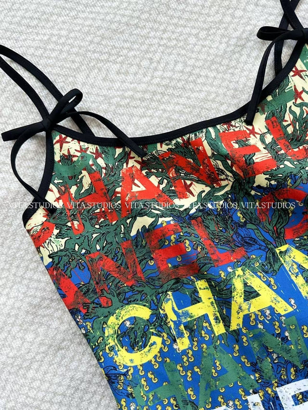 CC 2026 One Piece Swimsuit Seaweed Letter Polyester 470150